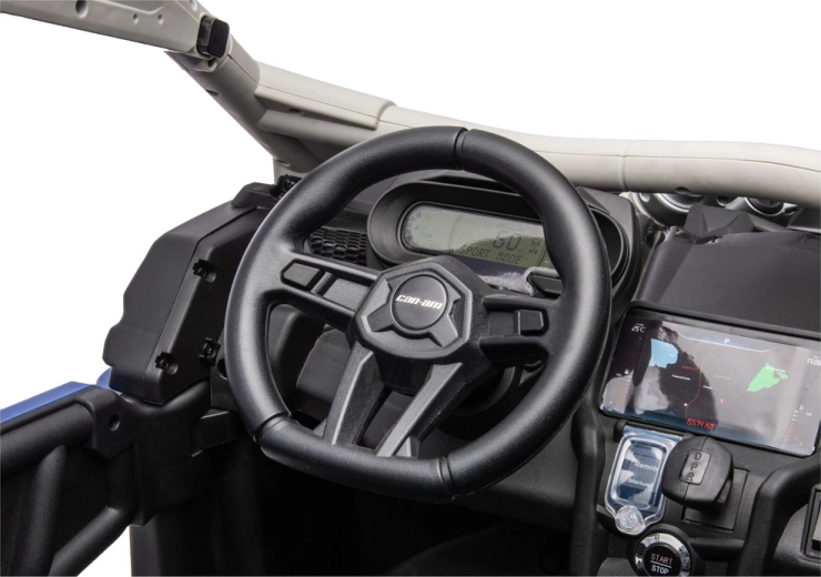 Can-Am Maverick Turbo RR elektrinis vaikiškas automobilis su akumuliatoriumi – mėlynai pilkas, lakuotas