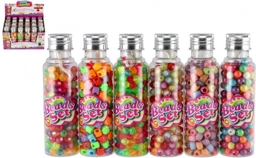 Plastiniai karoliukai su virvele dėžutėje – spalvų mišinys