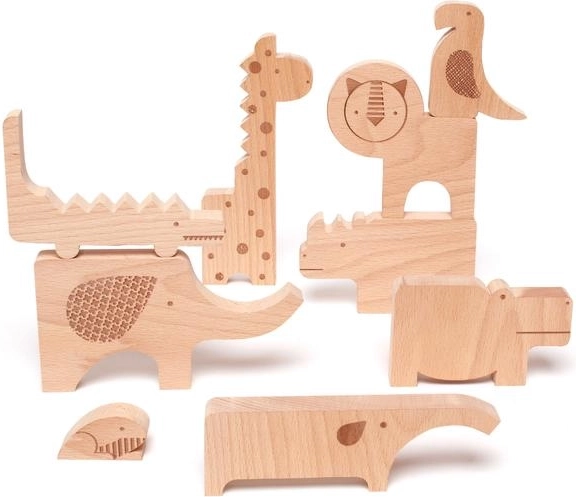 Petit Collage medinės dėlionės „Safaris“