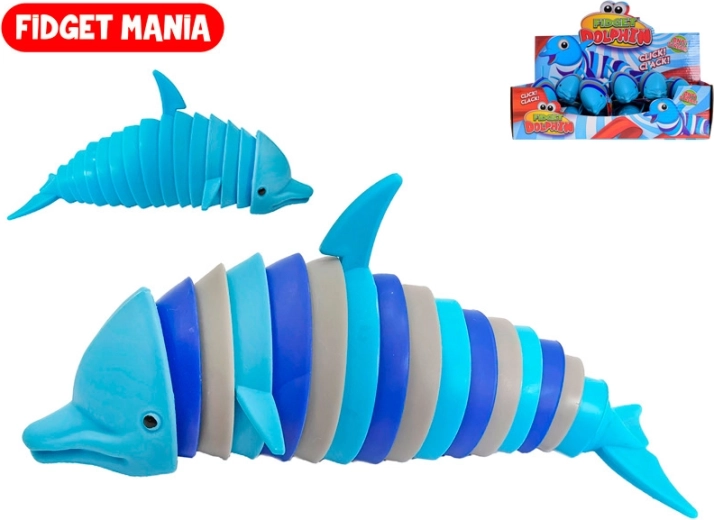 Antistresinis fidget žaislas delfinas ir ryklys „klik klak“ 17 cm