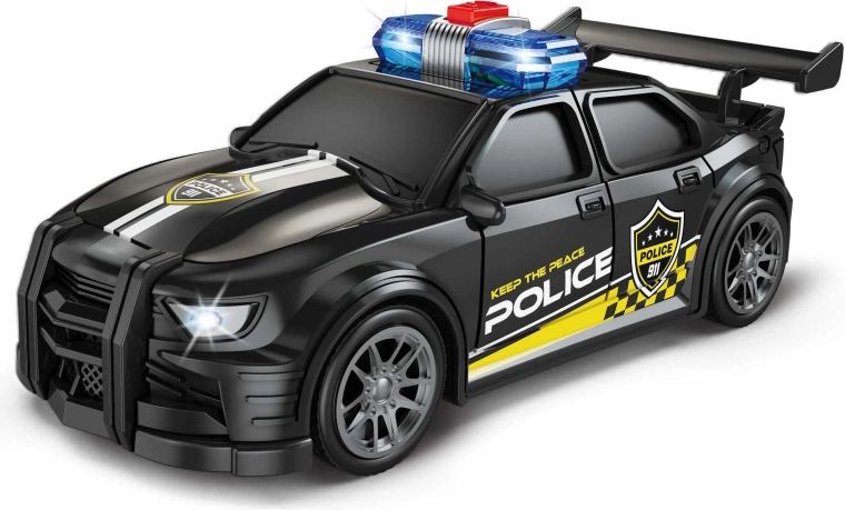 Policijos automobilis su šviesos ir garso efektais, 16 cm