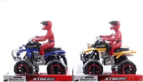 Quad Bike with Rider, Friction-Powered - 1 Piece