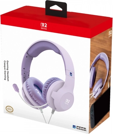 Žaidimų ausinės HORI, skirtos Nintendo Switch 2, „Cozy Lavender“
