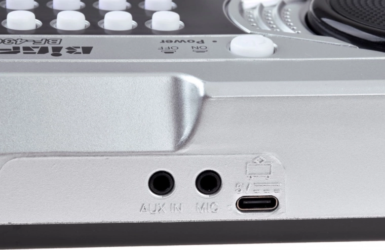 Dainuokite ir grokite su AUX IN ir mikrofonu