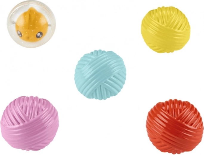 Spalvingi kamuoliukai ir barškanti žuvelė