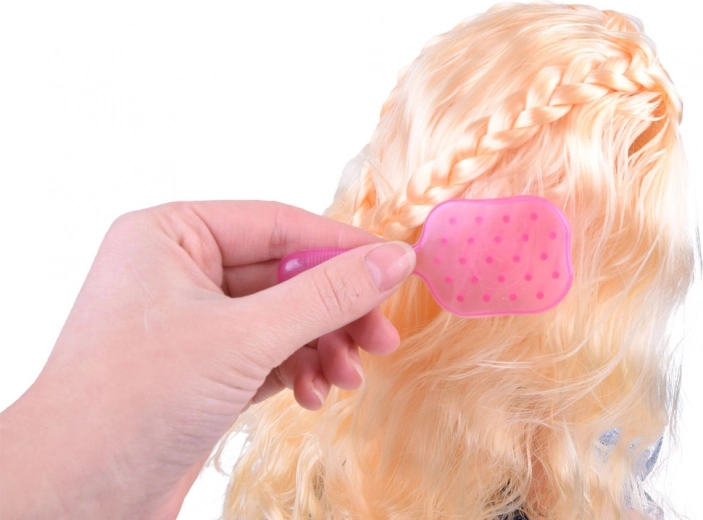 Ilgi šviesūs plaukai šukavimui