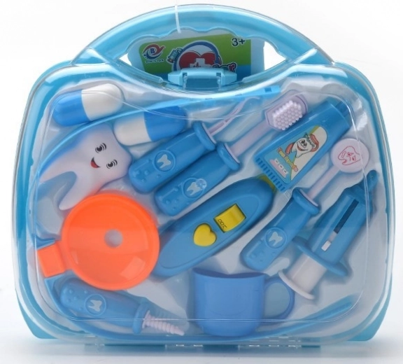 Linksmas lagaminėlis pilnas dantų įrankių