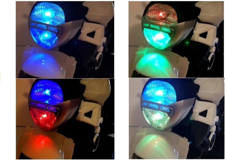 LED žibintas su keliomis spalvomis
