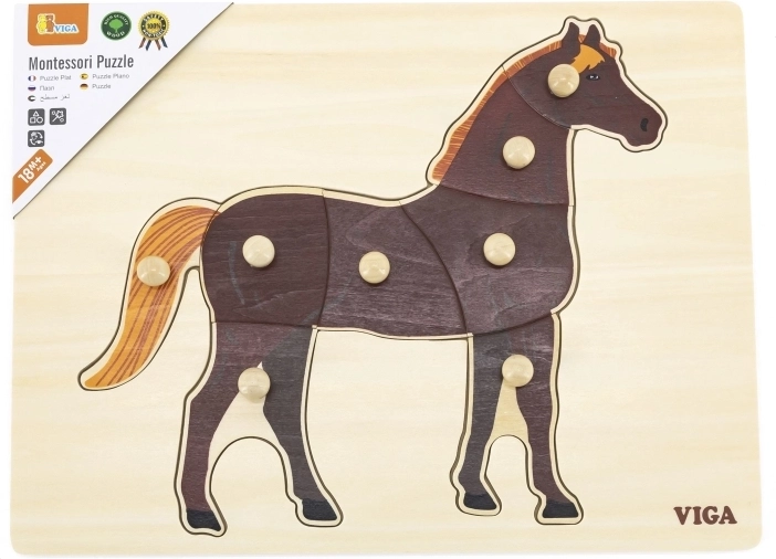 Montessori mokymasis su realistišku arkliu