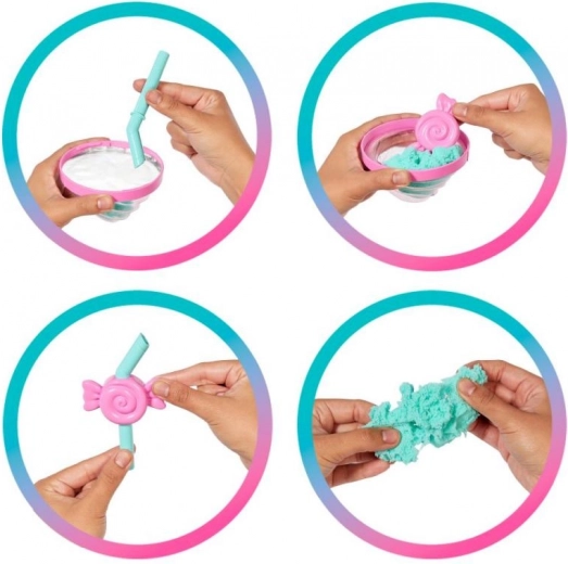 Jutiminis žaidimas su formuojamu smėliu