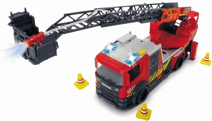 Ištraukiama kopėčia su krepšeliu ir vandens patranka