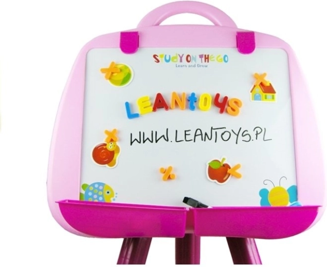 Nešiojama rožinė lenta su stovu