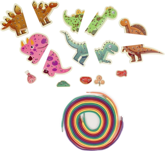 Complete set of 5 dinosaurs and 5 laces