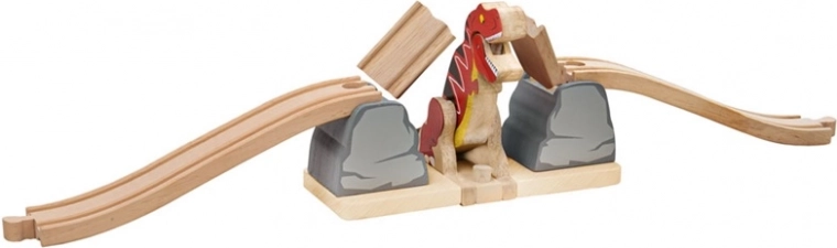 Dramatic T. rex bridge for maximum fun