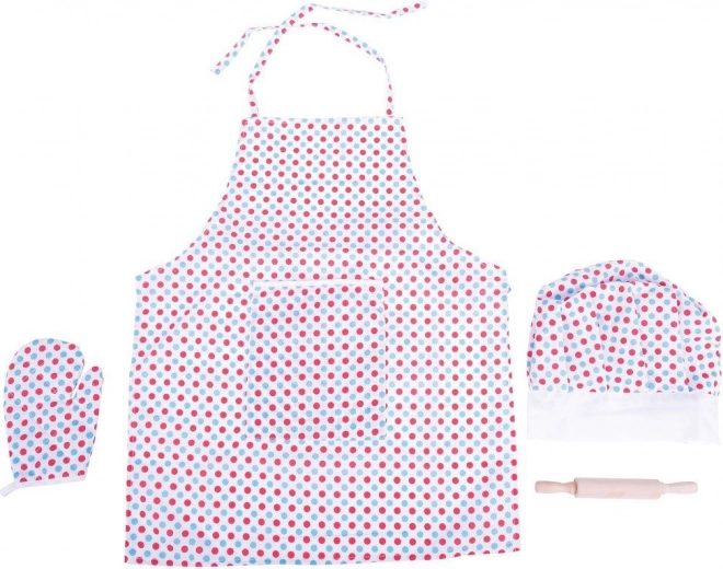 Polka-dot apron and hat that fit