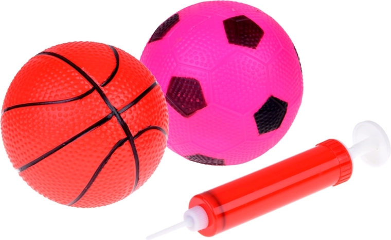 Pripučiamieji kamuoliukai ir spalvinga lotka įvairiems žaidimams
