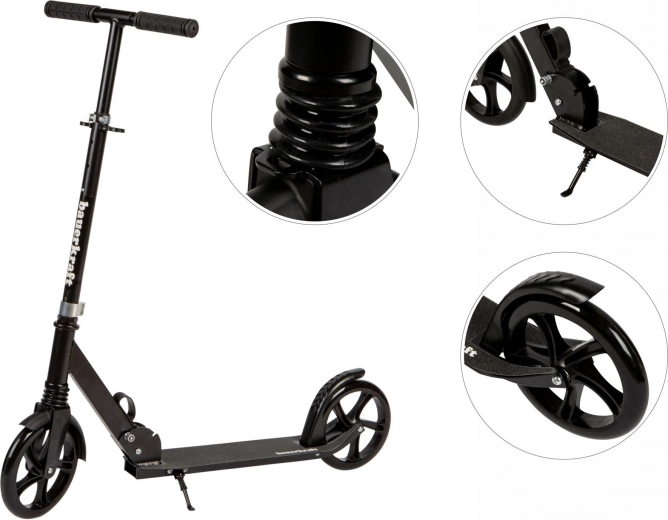 Sklandi važiavimo eiga dėl didelių 200 mm ratukų ir amortizacijos