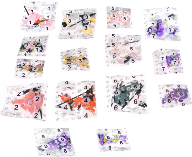 563 detalės realistinei gėlių kompozicijai