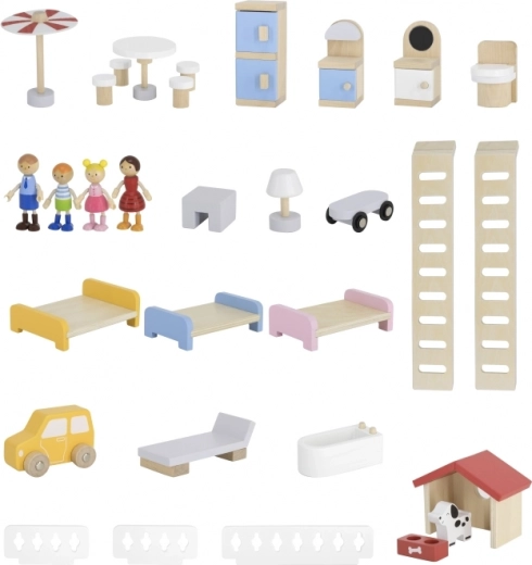 Pilnas baldų ir figūrėlių rinkinys