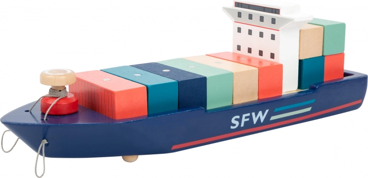 Konteinerinis laivas su vilkikais