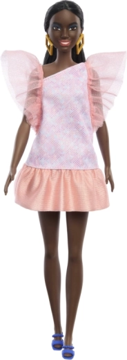 Žavinga rožinė suknelė su pūstomis rankovėmis