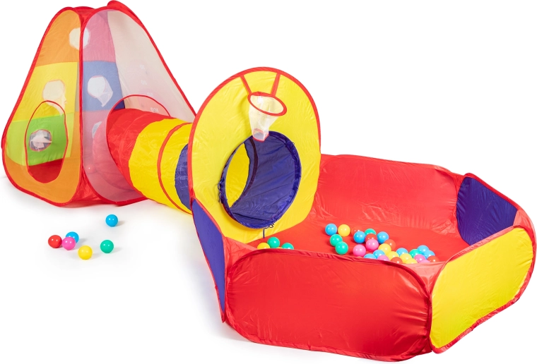 Palapinė, tunelis ir sausas baseinas viename