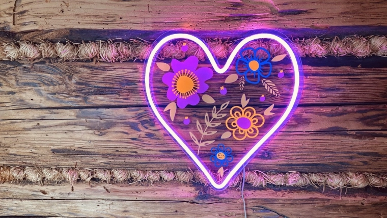 Romantic heart with floral motif