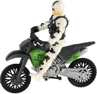 Žalia–juoda motociklas greitoms operacijoms