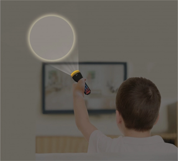 Light in the dark: flashlight with a narrow beam