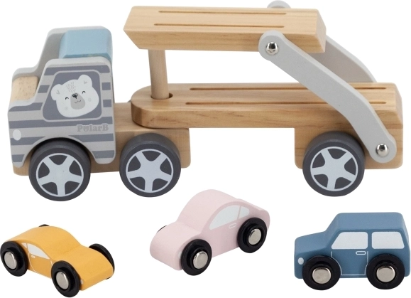 Trys spalvingos medinės mašinėlės rinkinyje