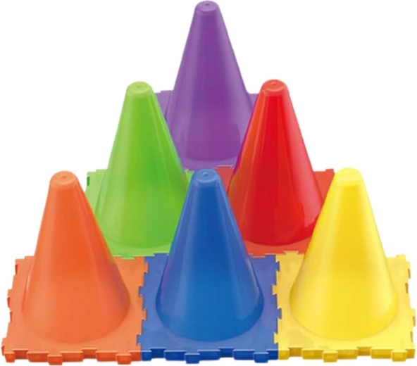 Spalvoti kūgiai kaip taikiniai