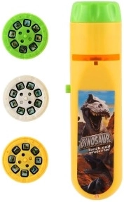 Dinozaurų projekcija ant sienos ir lubų