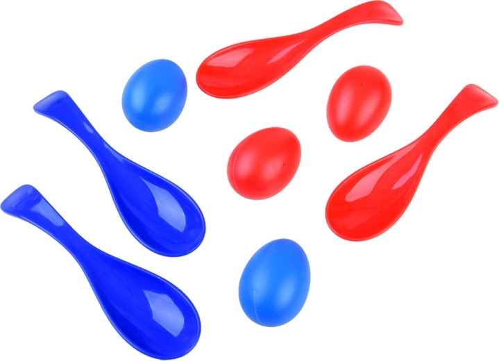 Pusiausvyros iššūkis: plastikiniai kiaušiniai ir šaukštai