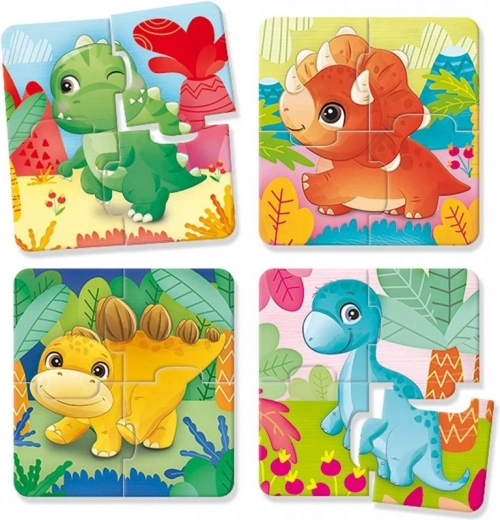 Spalvingos dinozaurų dėlionės