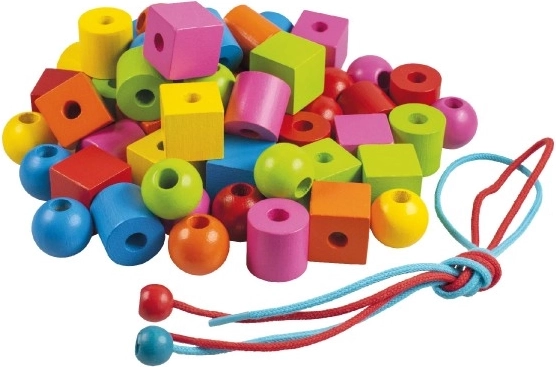 Dideli spalvoti karoliukai mažoms rankutėms