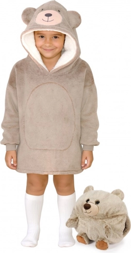 Mielas meškiuko dizainas su dideliu gobtuvu