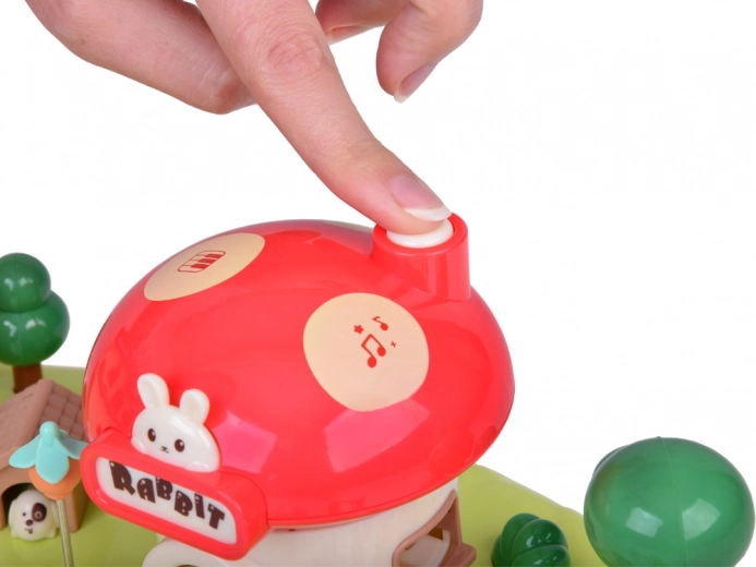 Šviesos ir garso efektai grybo namelyje