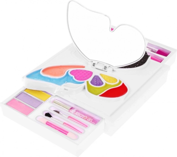 Išskleidžiamas drugelio formos dėklas su veidrodėliu