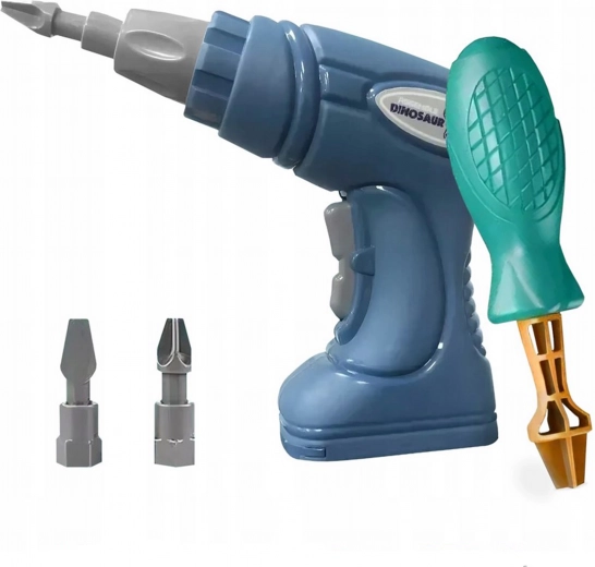 Vaikiškas gręžtuvas ir atsuktuvas su antgaliais