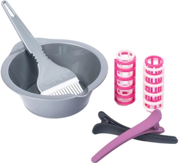 Plaukų dažymo rinkinys ir stiliaus aksesuarai