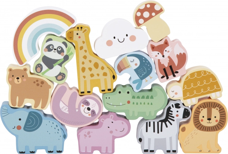 Medinės figūrėlės ir kortelės