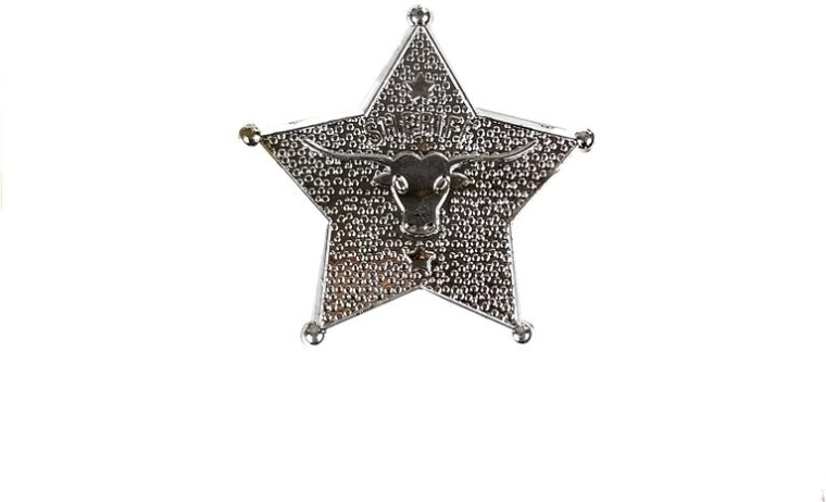 Sheriff’s badge and spurs for an authentic look