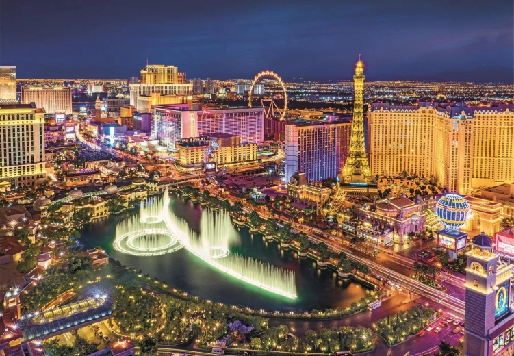 Stunning detail of nighttime Las Vegas