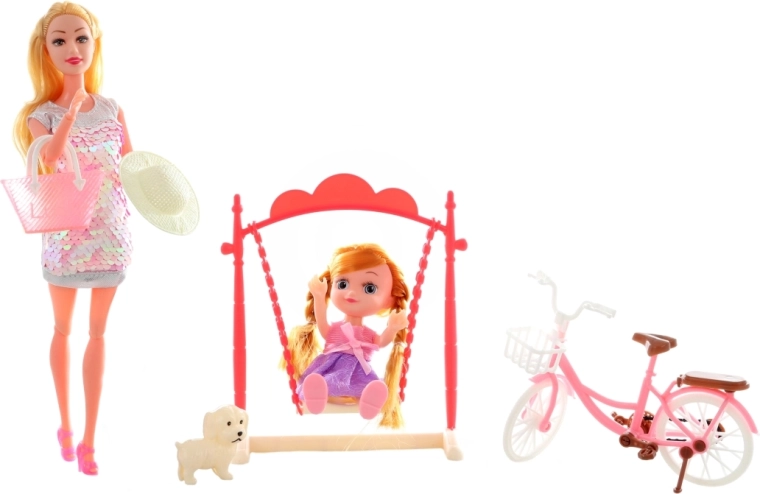 Sūpynės, šuniukas ir priedai