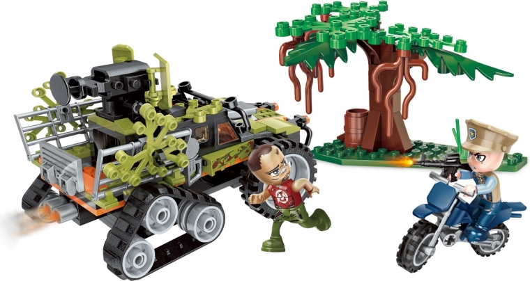 Poacher’s camouflaged tracked vehicle