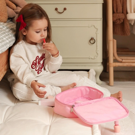 Stilingas rožinis dėklelis kelionėms ir namams