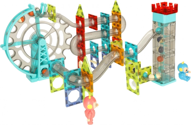 Dinaminis rutuliukų bokštas su keliais lygiais