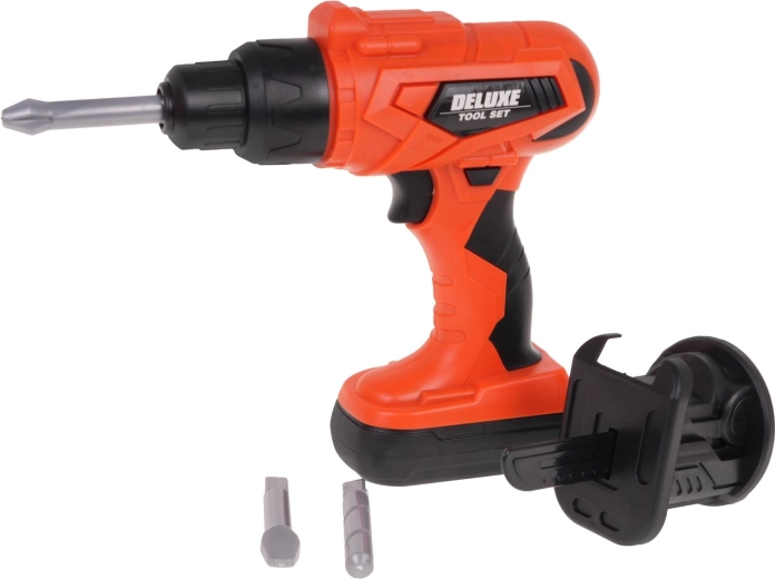 Realistiškas akumuliatorinis grąžtas su antgaliais