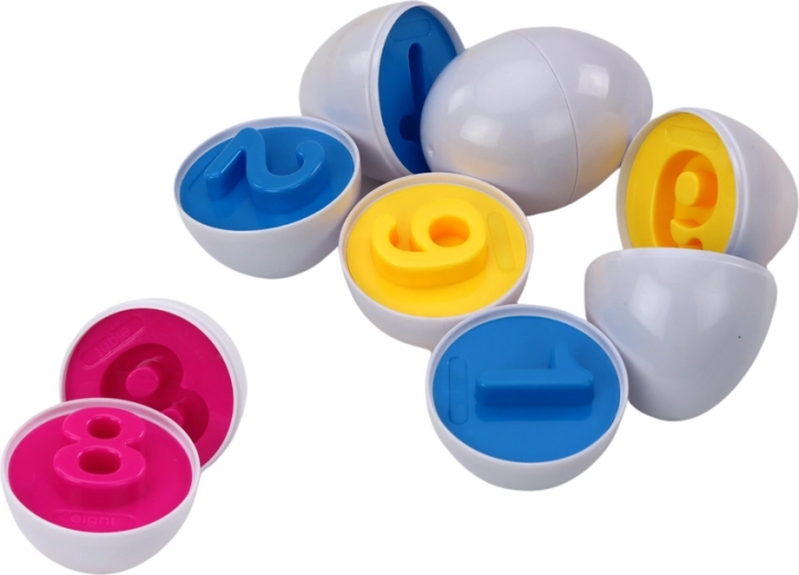 Spalvoti kiaušinėliai su skaičiais