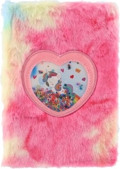 Minkštutis pliušinis viršelis vaivorykštinėmis spalvomis